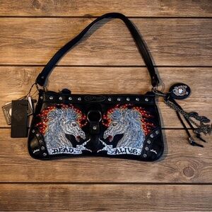 Black Embroidered Women's Bag